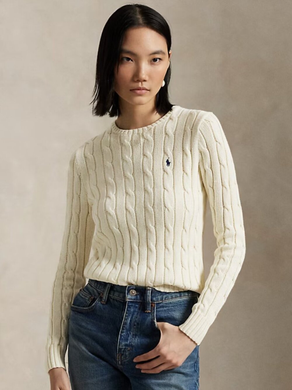 Polo Ralph Lauren Cable-Knit Cotton Crewneck Sweater